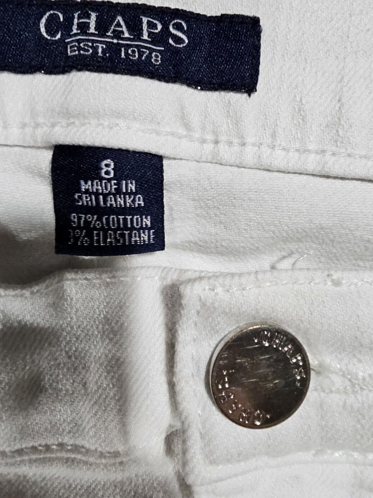 Chaps WOMENS CHAPS Size 8 White Stretch Shirts 14" Inseam Size 30" / US 8 / IT 44 - 3 Thumbnail
