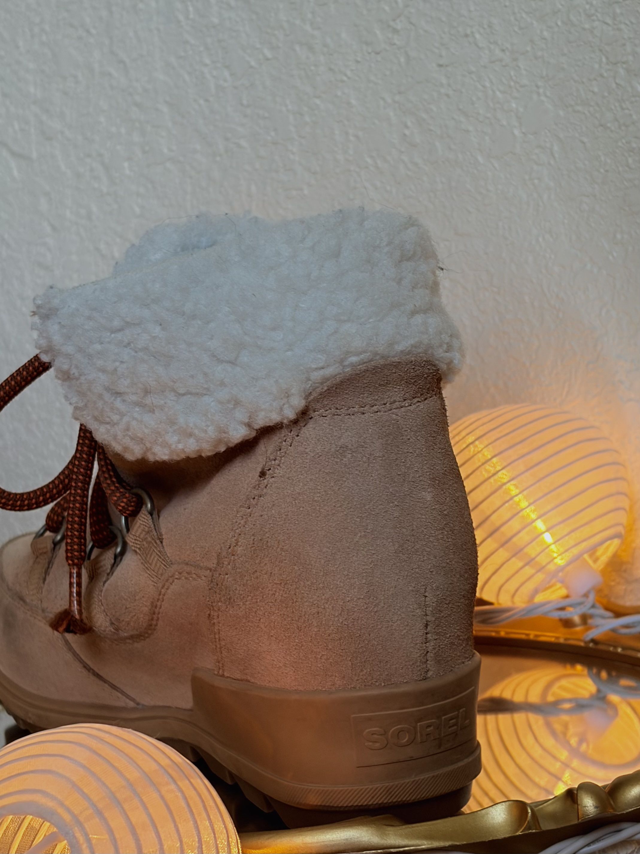SOREL Sorel Evie Cozy Lace Bootie Tawny Buff Wood Size US 9 / IT 39 - 5 Thumbnail