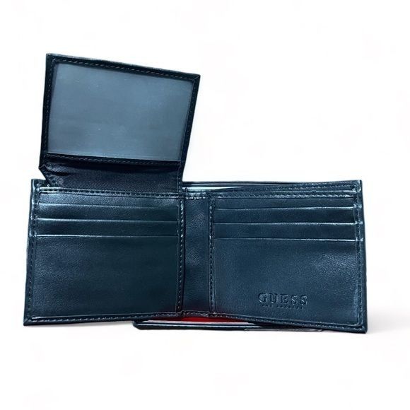 Guess Guess Men's Wallet in Fine Leather Men's, Black White Size ONE SIZE - 6 Thumbnail