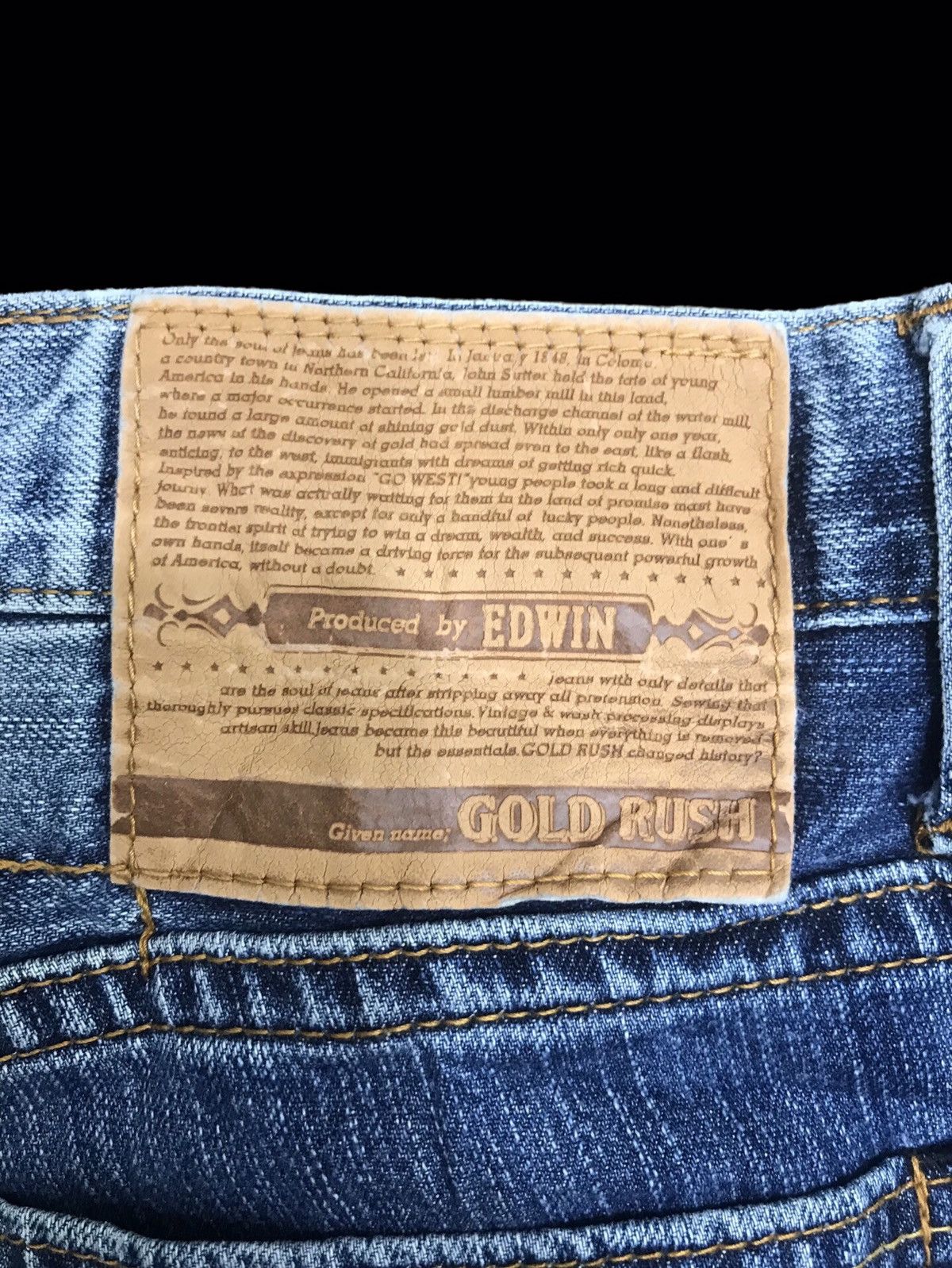 Edwin Gold Rush Edwin Medium Wash Distressed Denim F128 Size US 33 - 13 Thumbnail