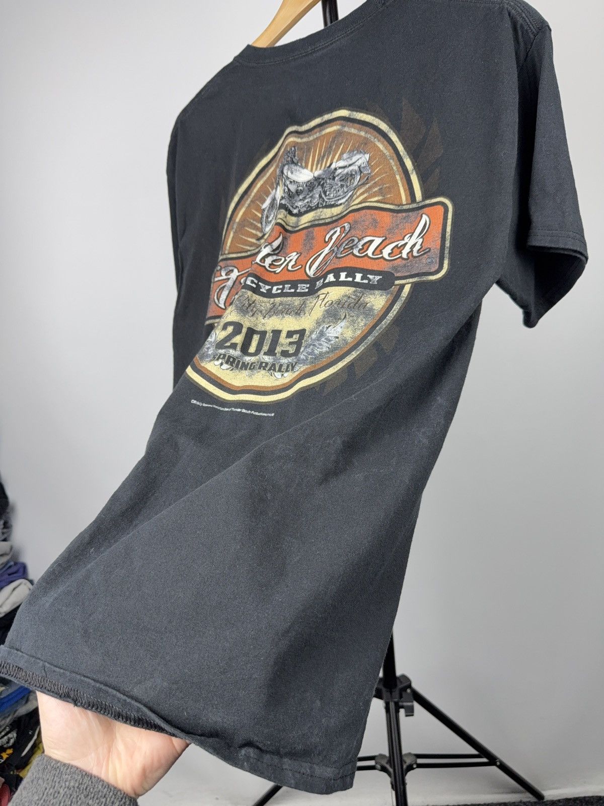 Harley Davidson 00s Biker Thunder Beach Motorcycle Moto Rally Tee 2013 Size US L / EU 52-54 / 3 - 13 Thumbnail