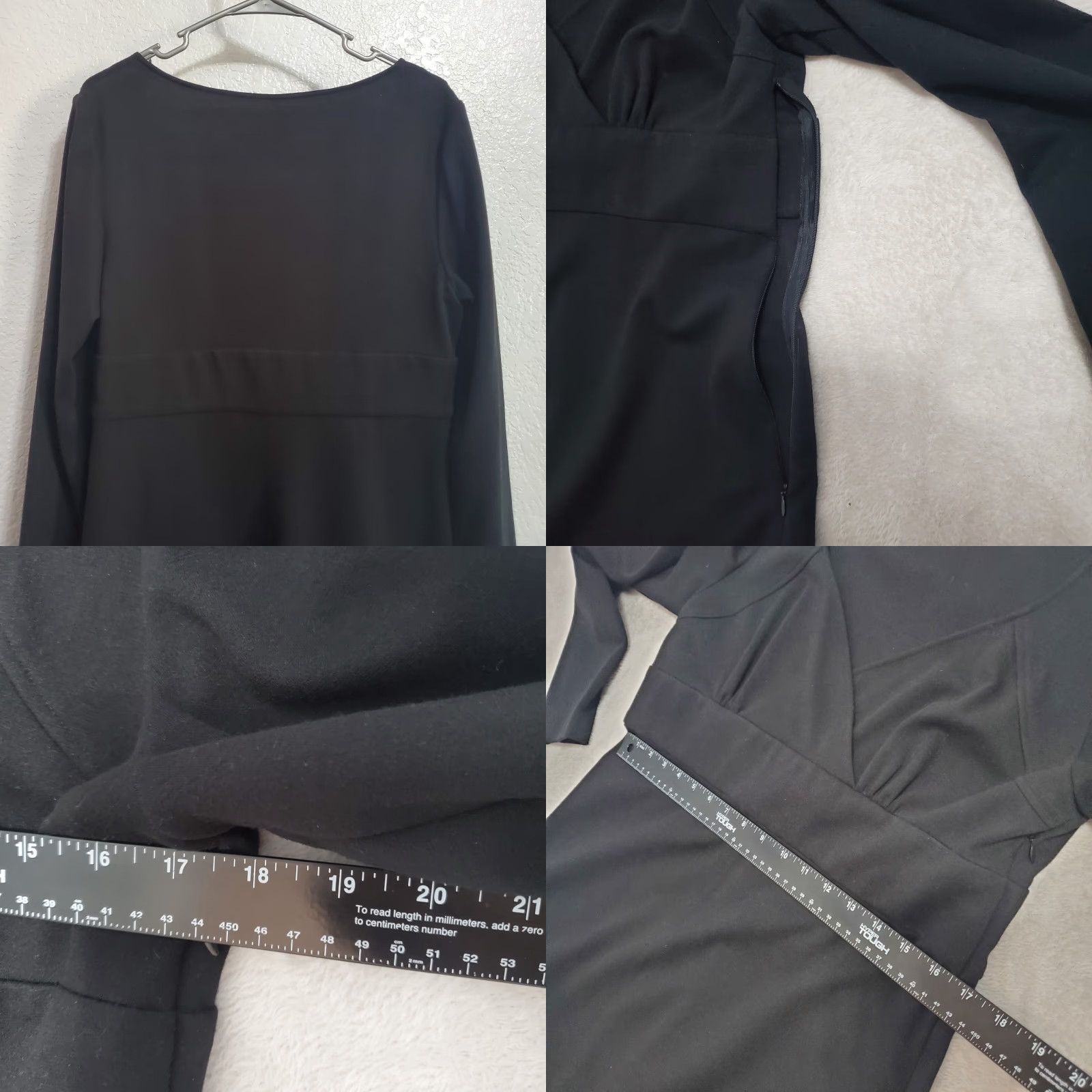 Coldwater Creek Coldwater Creek Dress Midi Black Long Sleeve Empire Waist V Neck Stretch Size 14 Size XL / US 12-14 / IT 48-50 - 8 Thumbnail