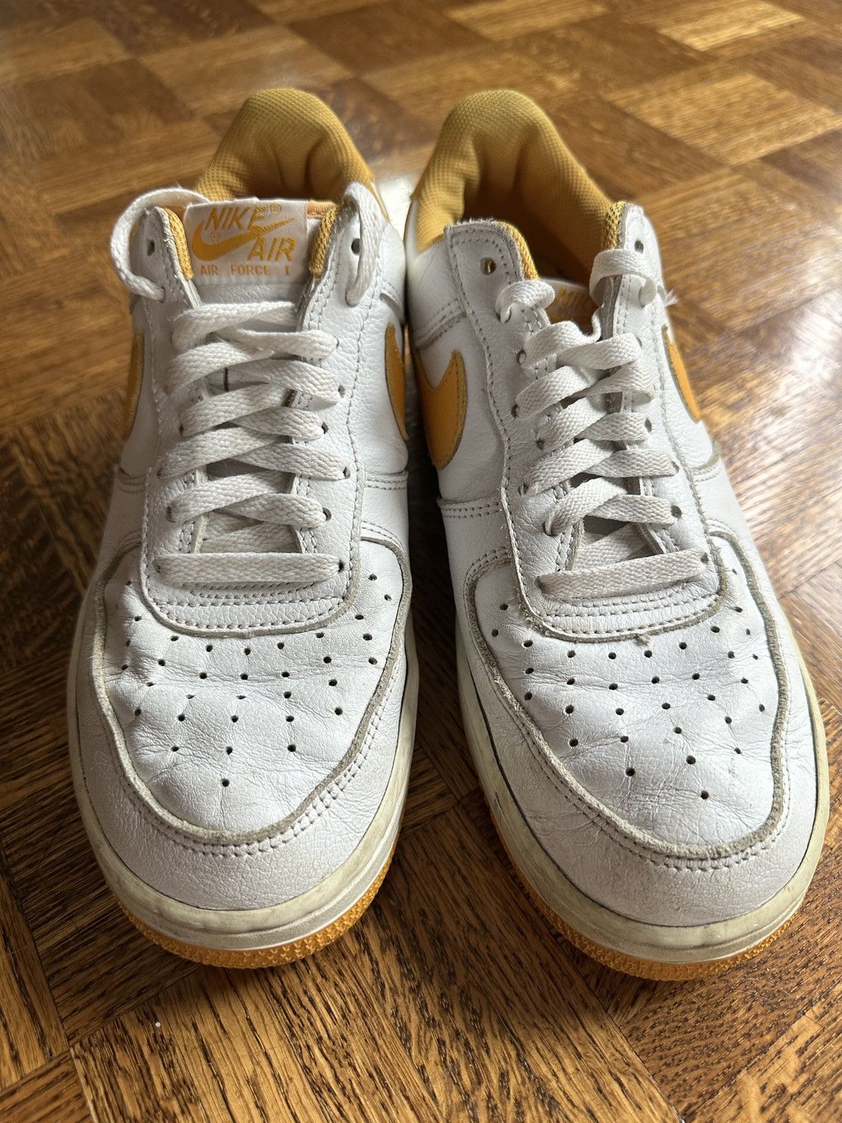 Nike Vintage Nike Air Force 1 Low White / Canyon Gold 2002 Size US 8.5 / EU 41-42 - 8 Thumbnail