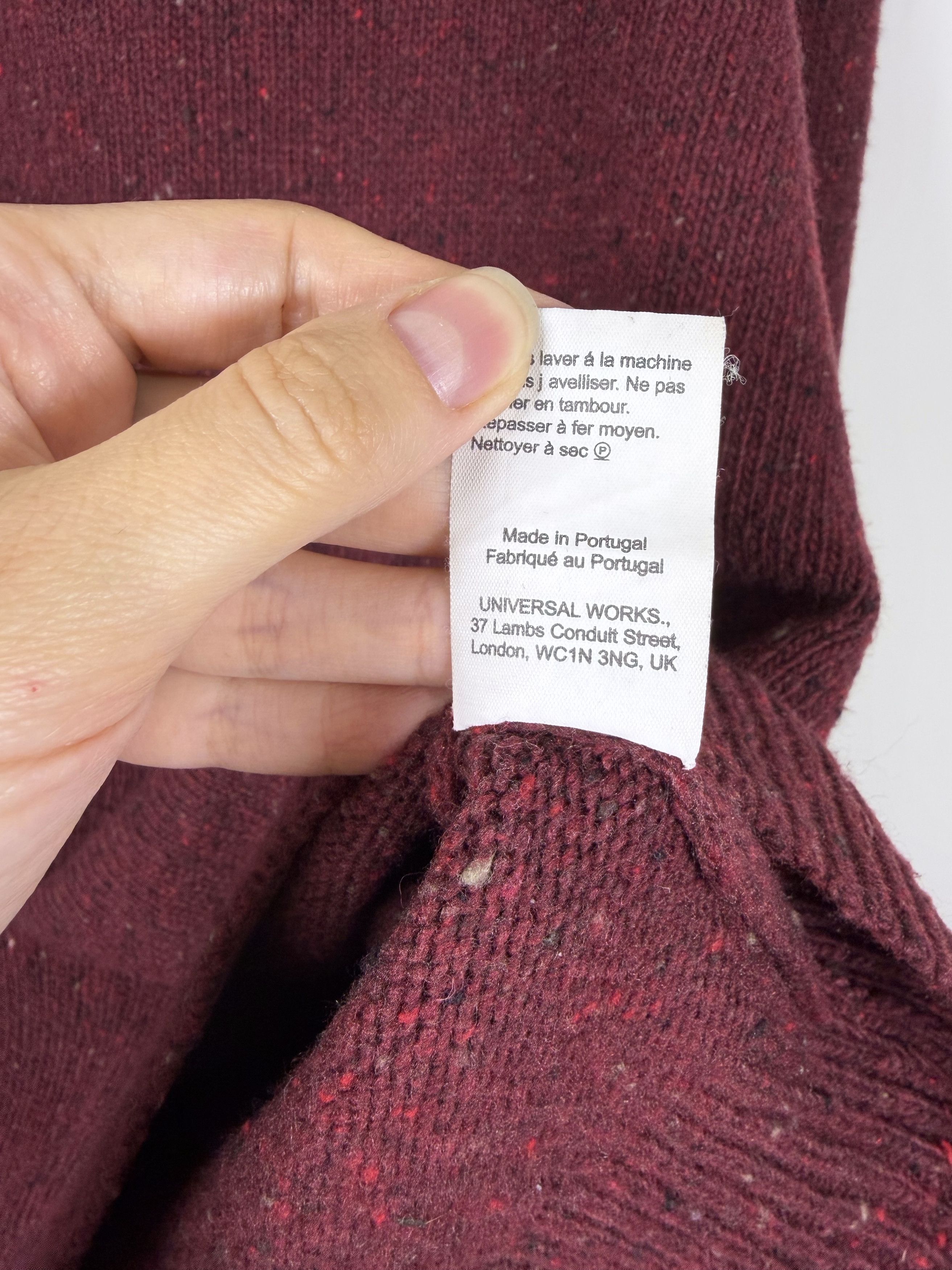 Universal Works Universal Works Burgundy Wool Crew Neck Sweater (M) Size US M / EU 48-50 / 2 - 4 Thumbnail
