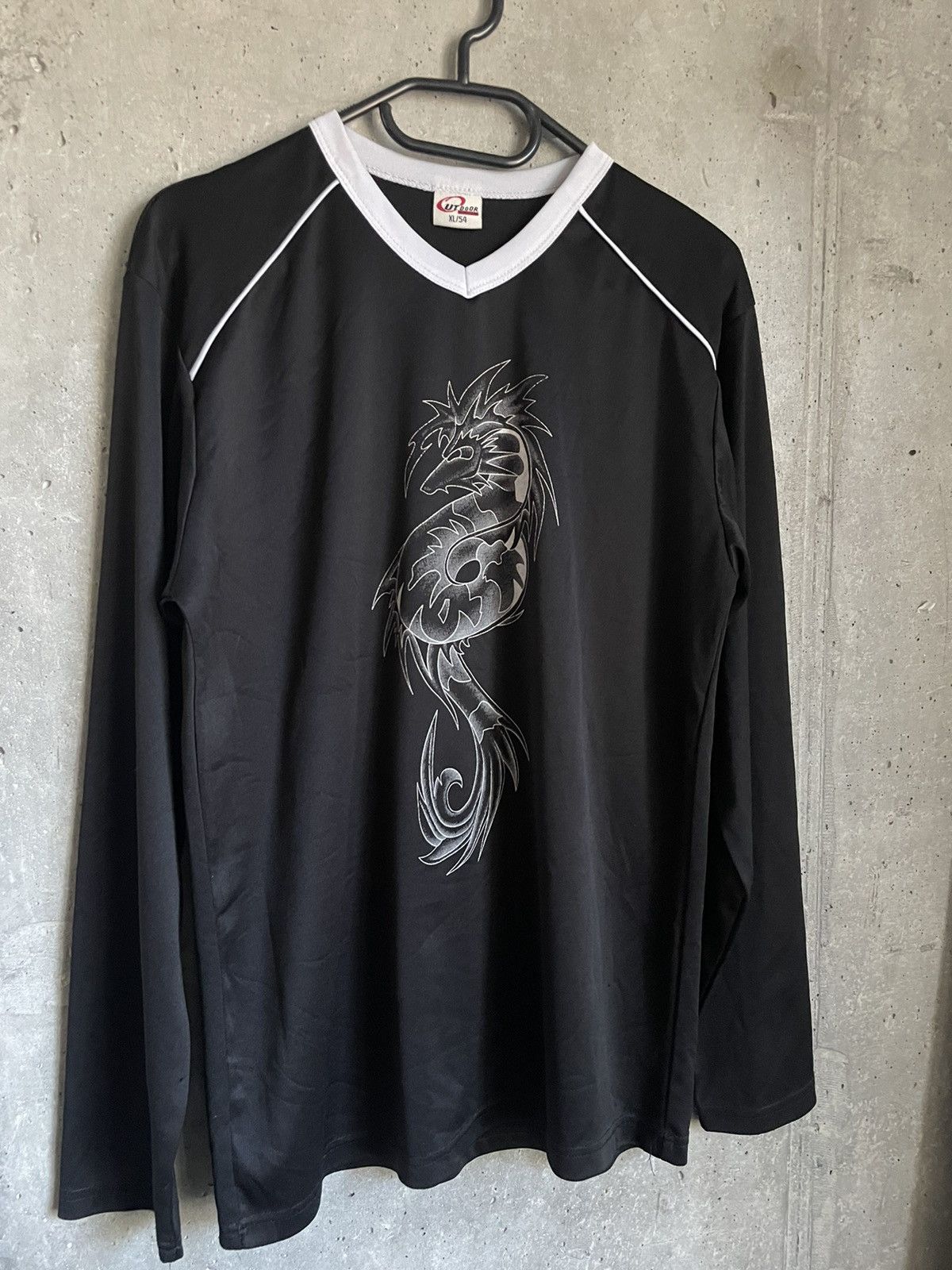 Japanese Brand Crazy Baggy Vintage Y2K Dragon Tribel Skulls Flames Cyber Size US XL / EU 56 / 4 - 5 Thumbnail