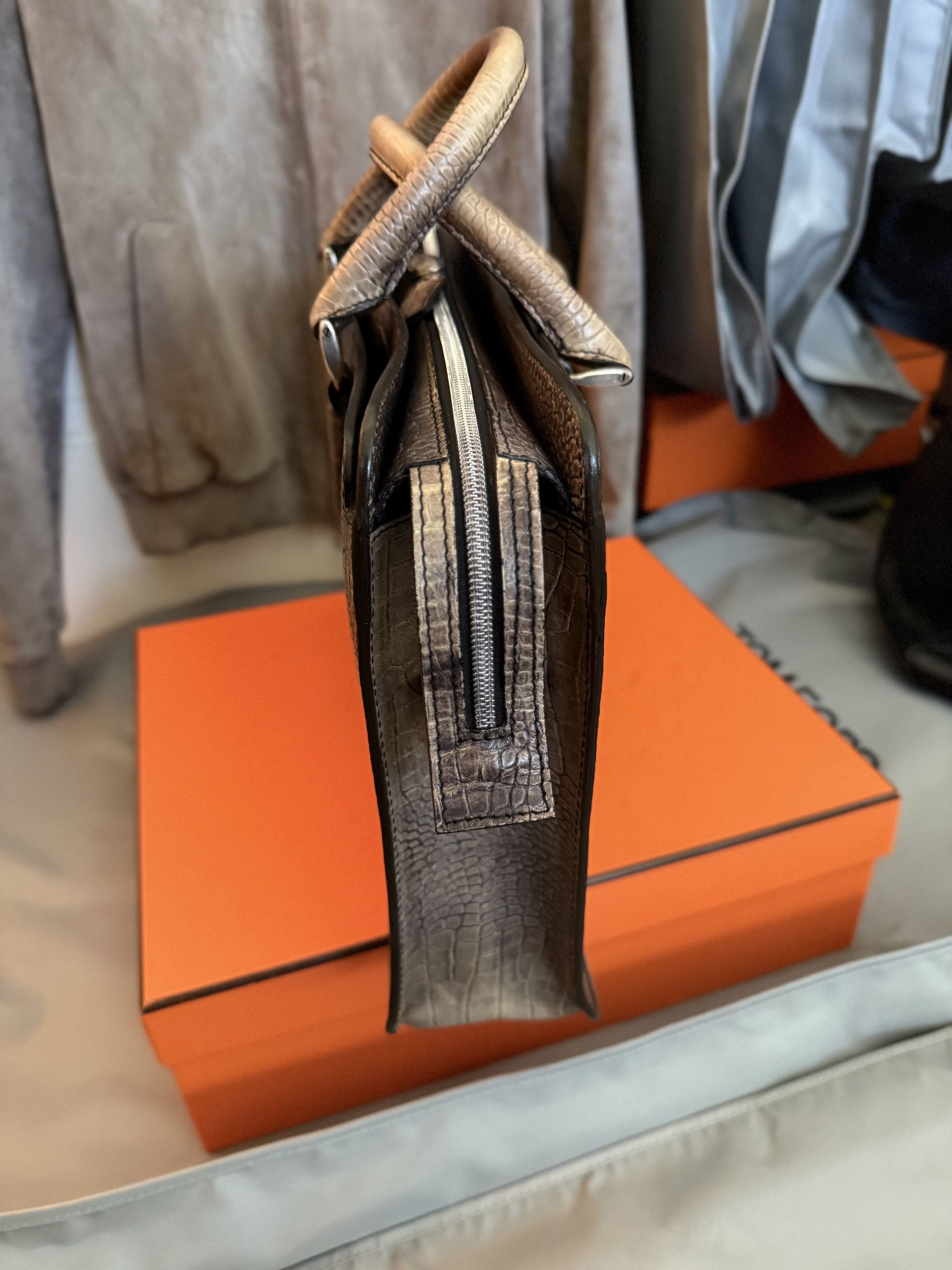 Berluti Ultimate Rare $36K MTO BERLUTI Alligator Crocodile Briefcase Size ONE SIZE - 15 Thumbnail