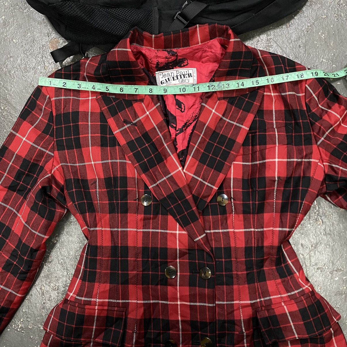 Jean Paul Gaultier Vintage Jean Paul Gaultier Red Tartan Hourglass Jacket Size 40S - 9 Thumbnail