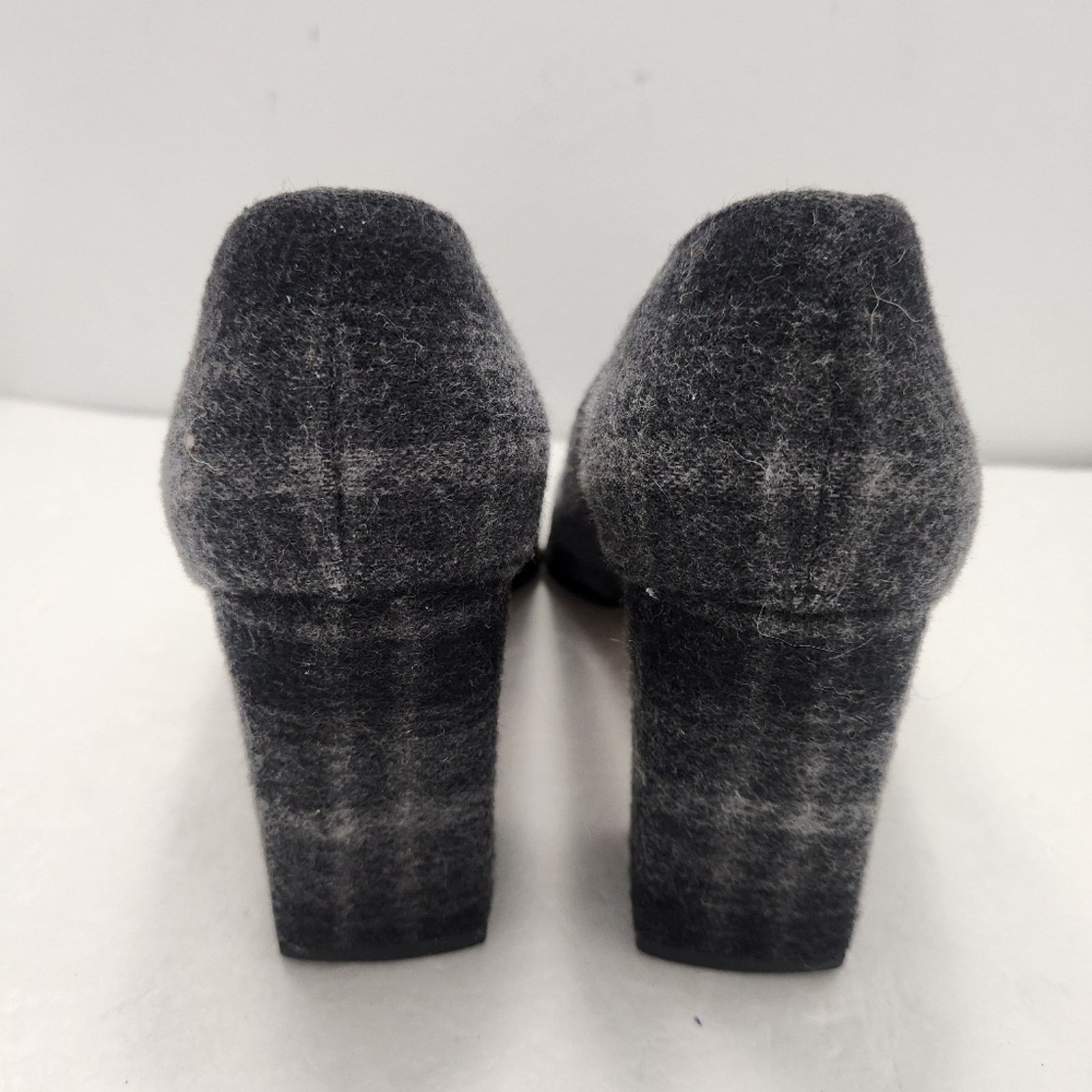 Salvatore Ferragamo Salvatore Ferragamo Allegra Pumps Heel Plaid Fabric Gray Size US 10 / IT 40 - 6 Thumbnail