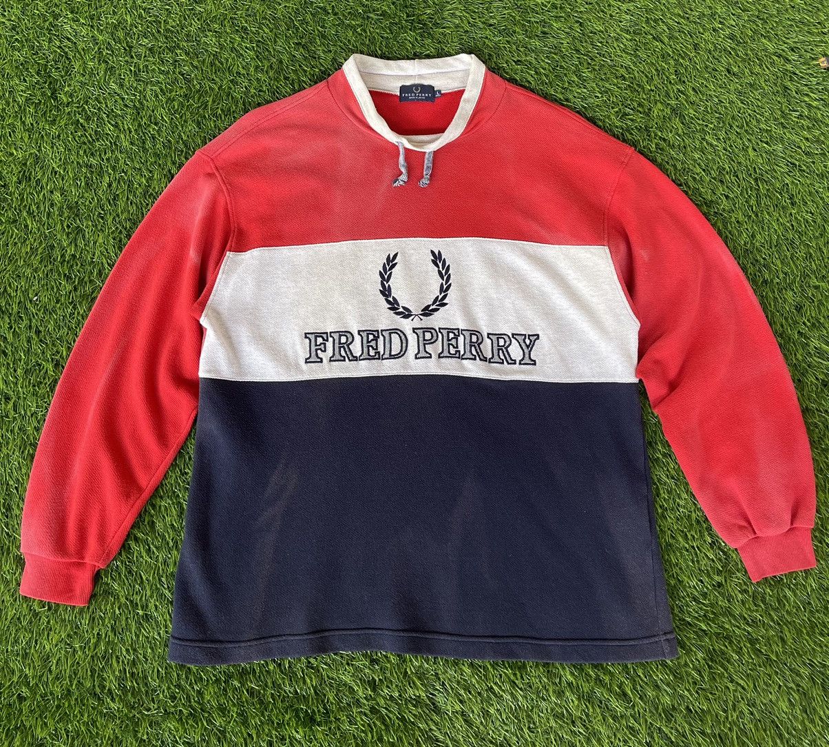 Fred Perry RAREST‼️Vintage90s🔥FRED PERRY🔥Embroidered Big logo Longsleeve Size US L / EU 52-54 / 3 - 14 Thumbnail
