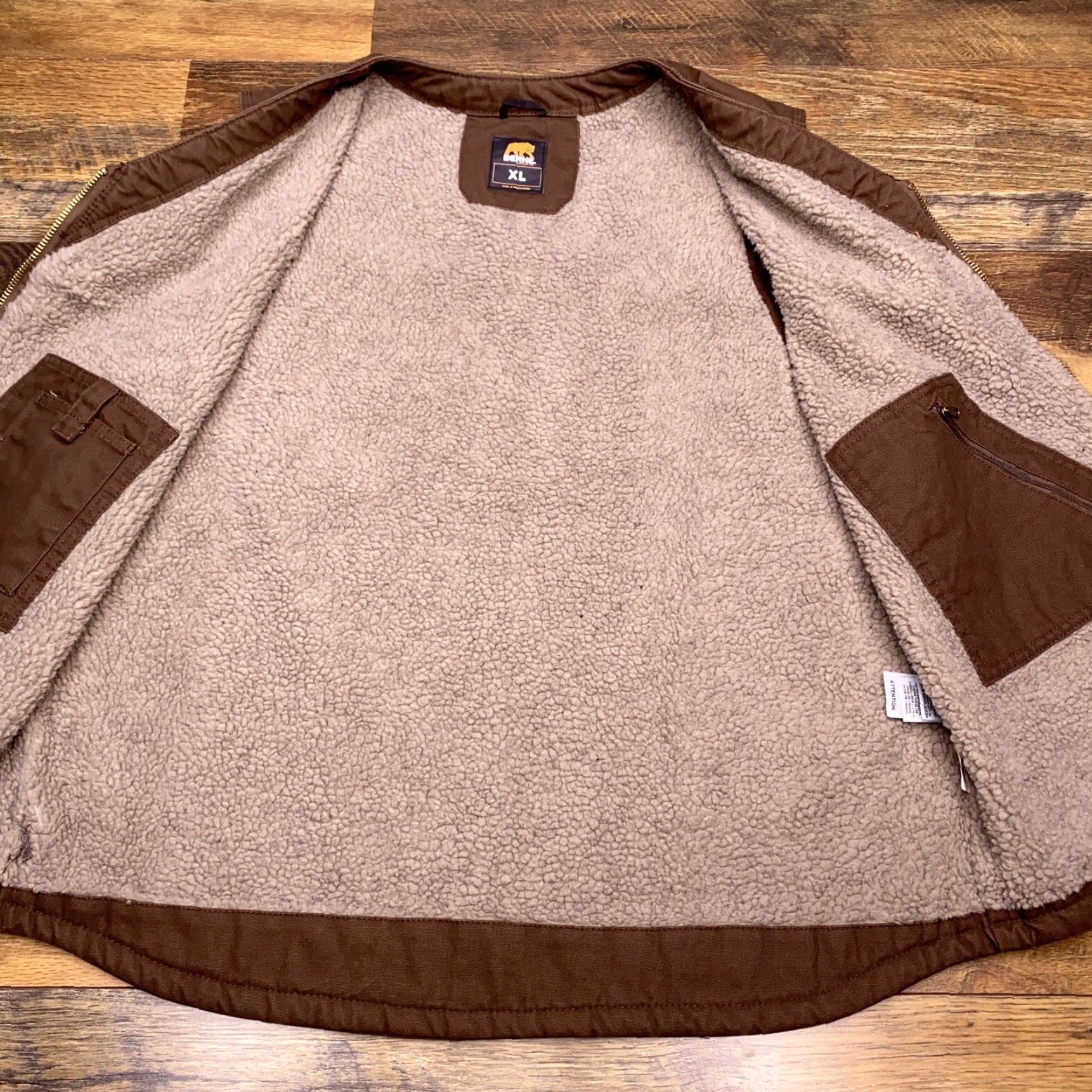 Vintage Berne Workwear Vest Mens XL Brown Canvas Sherpa Lined New Size US XL / EU 56 / 4 - 3 Thumbnail