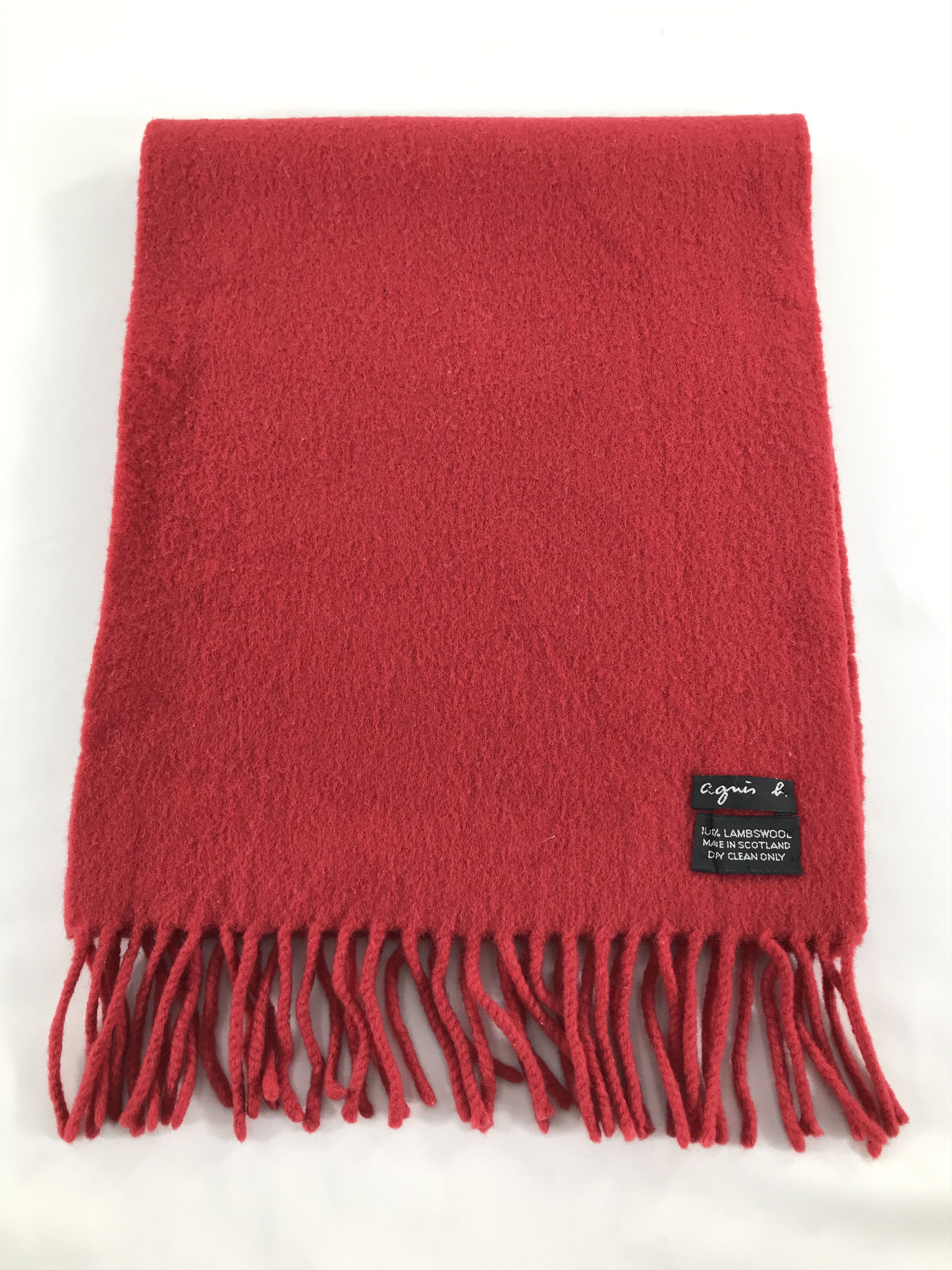agnes b. Agnes B Red Wool Scarf Muffler Neckgear Neck Warmer V238 Size ONE SIZE - 2 Thumbnail