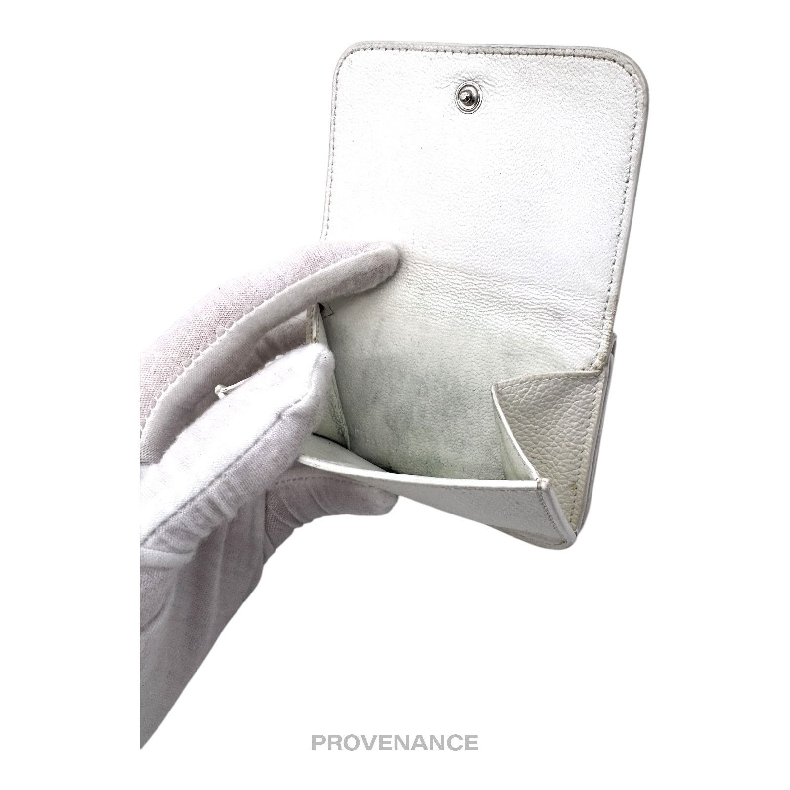 Balenciaga 🔴 Balenciaga Logo Trifold Wallet - White Leather Pink Size ONE SIZE - 8 Thumbnail