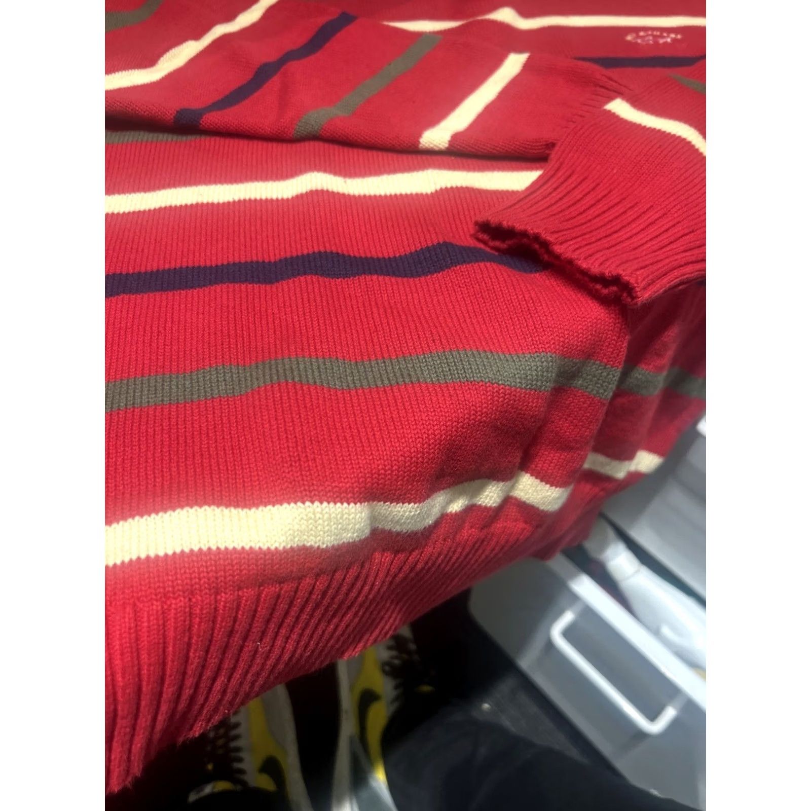 Paul & Shark VINTAGE Paul & Shark Red Striped Knit Sweater Size M Men Pullover 1/4 Zip Logo Classic Knitwear Size US M / EU 48-50 / 2 - 5 Thumbnail