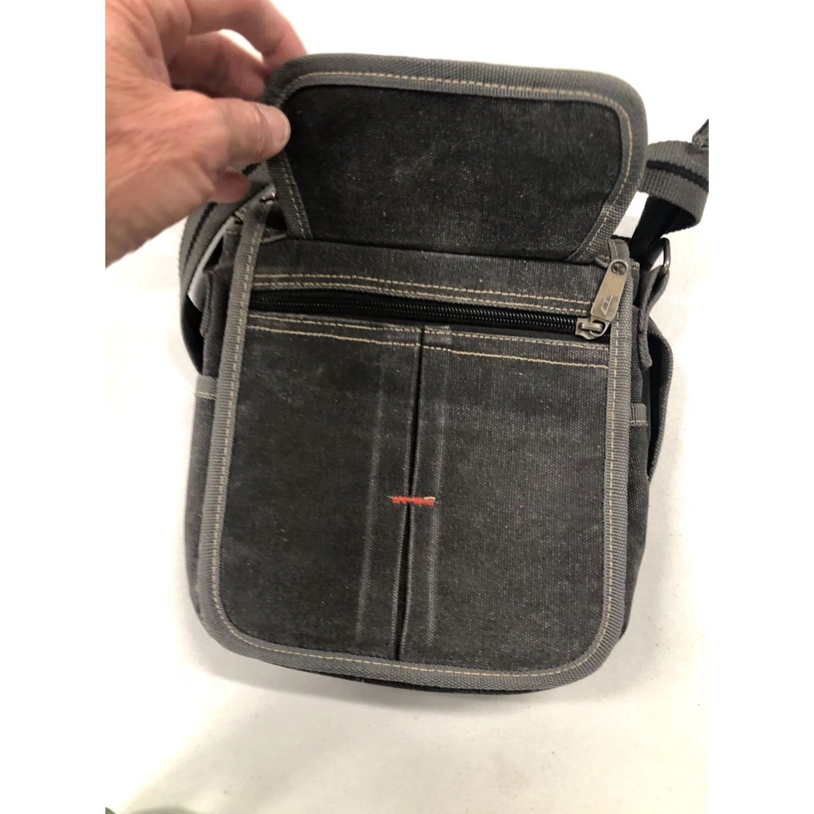 Diesel DIESEL Vintage Crossbody Bag Mens Medium Khaki Leather Canvas Multi Pocket 90s Army City Y2K Rare Crossbody Sling Bag Size ONE SIZE - 6 Thumbnail