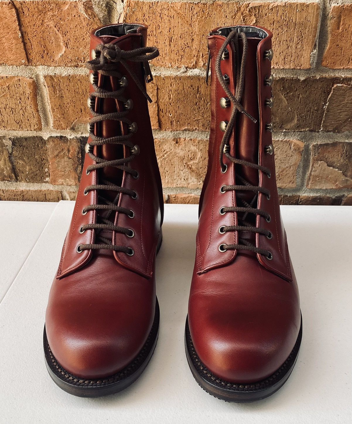 Dsquared2 DSQ2 🇮🇹 Veg Tan Calf Denim Lined Goodyear Combat Boots 13 NEW Size US 13 / EU 46 - 13 Thumbnail