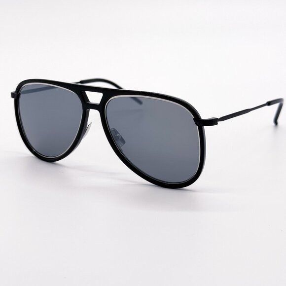 Saint Laurent Paris NEW SAINT LAURENT CLASSIC 11 RIM 002 AVIATOR UNISEX BLACK SU Size ONE SIZE - 2 Thumbnail