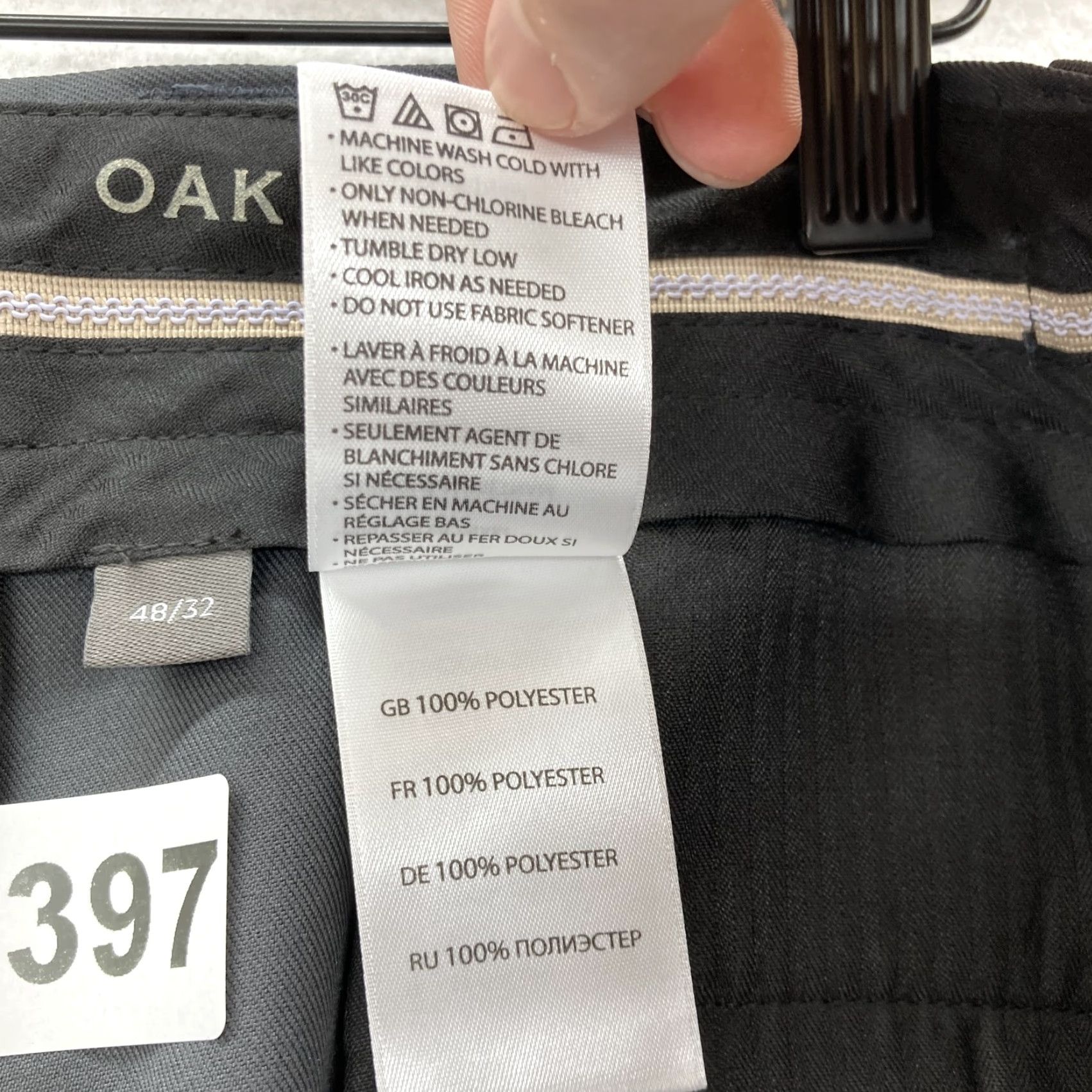 Vintage Oak Hill Pants Mens 48x32 Gray Flat Front Wrinkle Resistant Stay Cool Microfiber Size US 32 / EU 48 - 5 Thumbnail