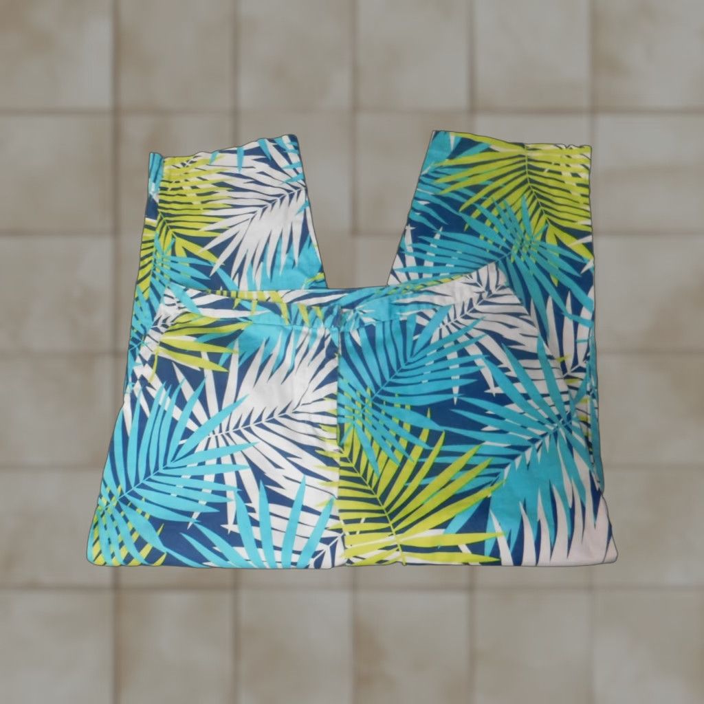 Vintage Hearts Of Palm Pants Womens 6 Blue Floral Straight Harem Regular XS? Size 28" / US 6 / IT 42 - 1 Thumbnail