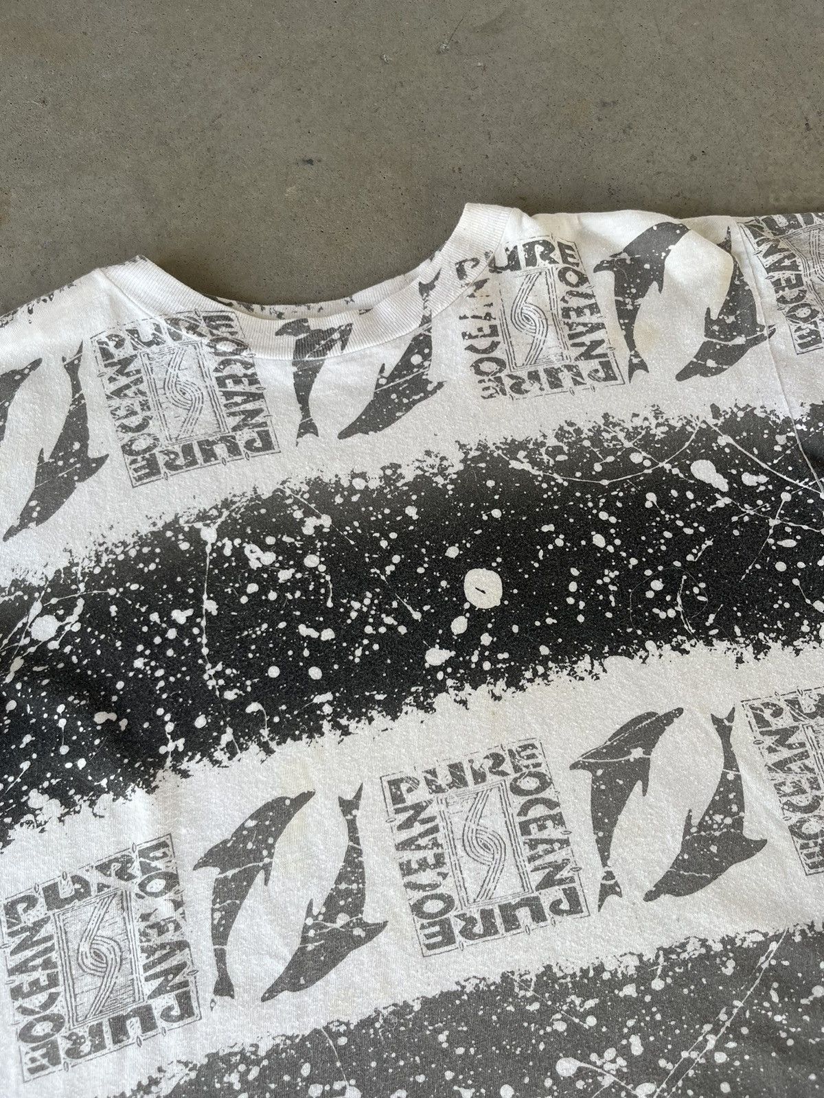 Vintage Vintage 80’s Pure Ocean All Over Print Surf T-Shirt Size US M / EU 48-50 / 2 - 3 Thumbnail