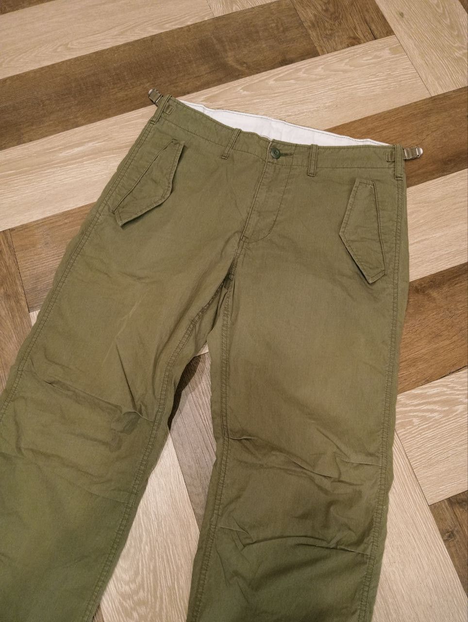 Margaret Howell MARGARET HOWELL X ALPHA INDUSTRIES GREEN ARMY PANTS - SIZE L Size US 34 / EU 50 - 4 Thumbnail