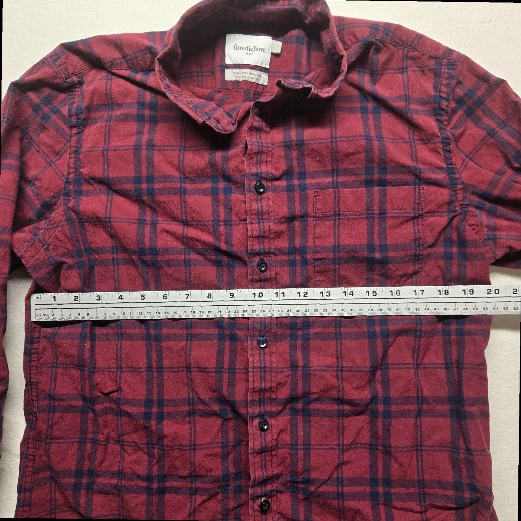 Vintage Goodfellow & Co Red Plaid Flannel Long Sleeve Button Up Shirt Adult Men's Large Size US L / EU 52-54 / 3 - 4 Thumbnail