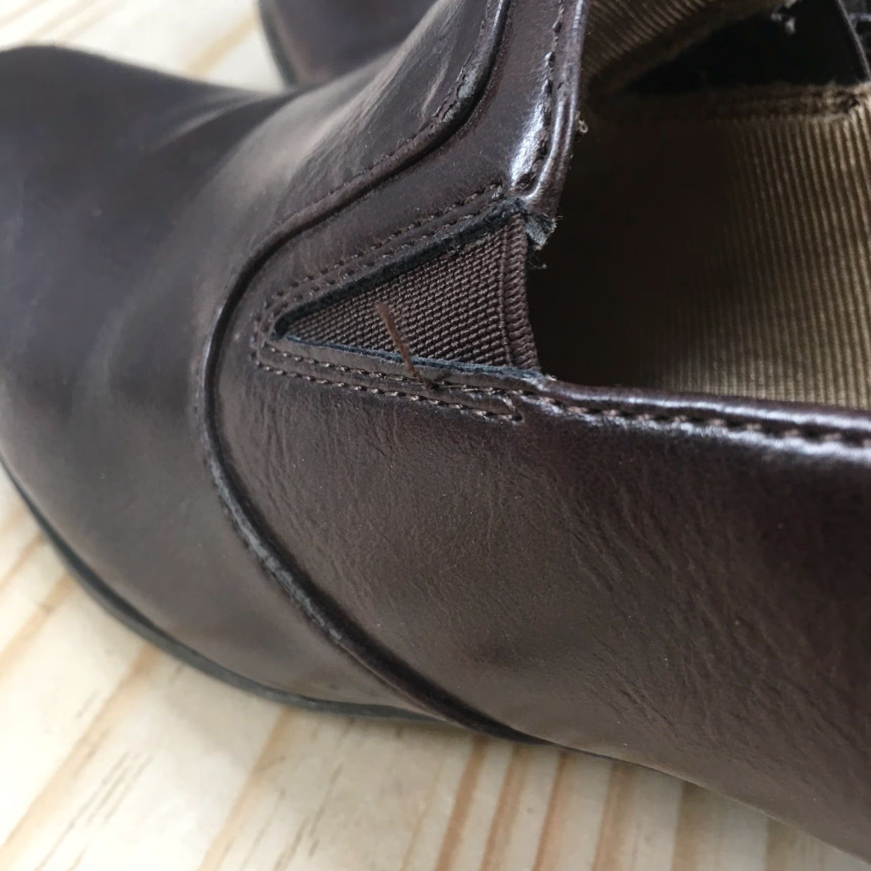 Vintage LifeStride Boots Womens 7.5 M Scout Ankle Bootie Brown Faux Leather Block Heels Boots Size US 8 / IT 38 - 5 Thumbnail
