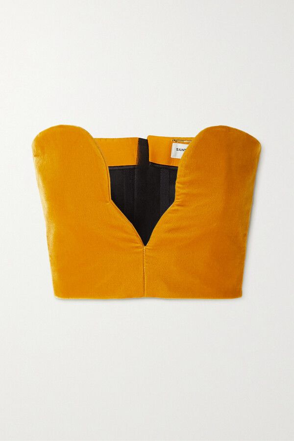Saint Laurent Paris o1s1wg110924 Bustier in Velvet in Orange Size XS / US 0-2 / IT 36-38 - 1 Thumbnail