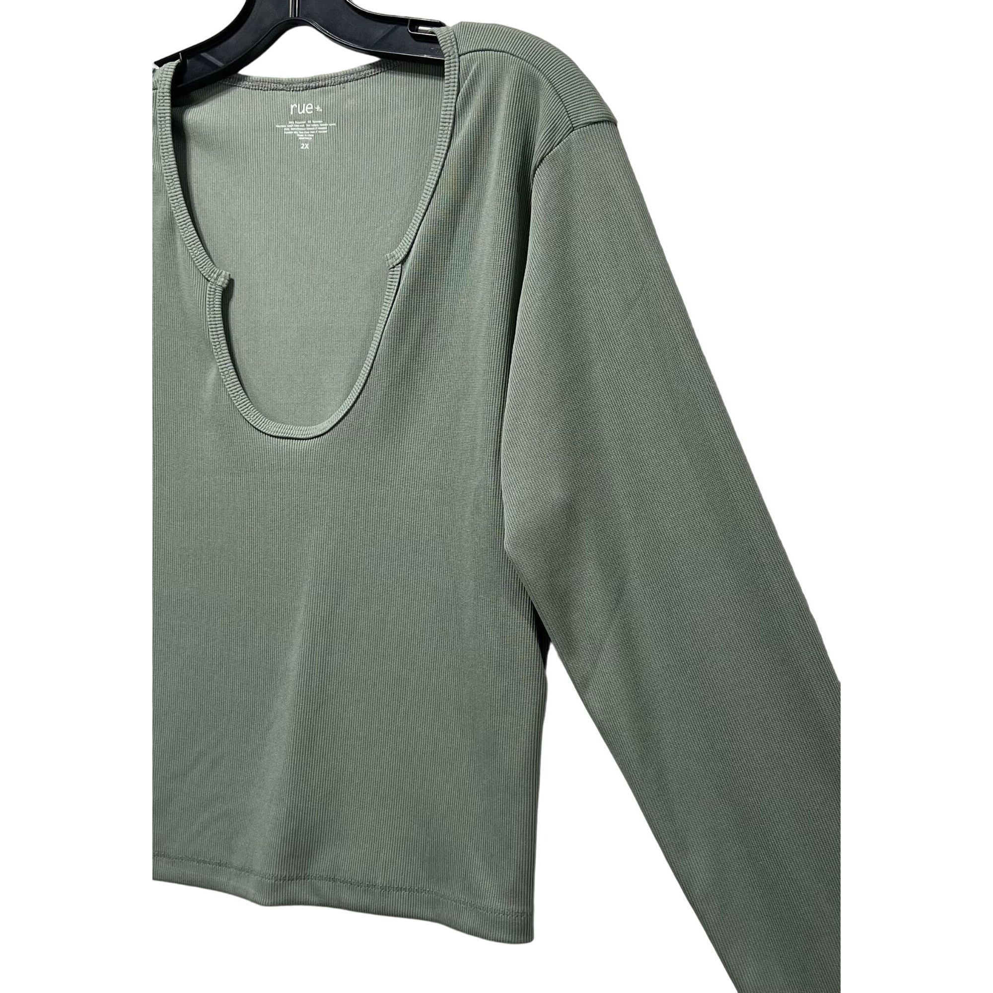 rue21 Rue + - Women's Long Sleeve Top - Olive Green - 2X Size XXL / US 16-18 / IT 52-54 - 13 Thumbnail