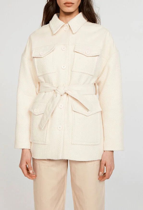 Other Claudie Pierlot Gerome Belted Cotton-Blend Twill Jacket Size XS / US 0-2 / IT 36-38 - 1 Thumbnail