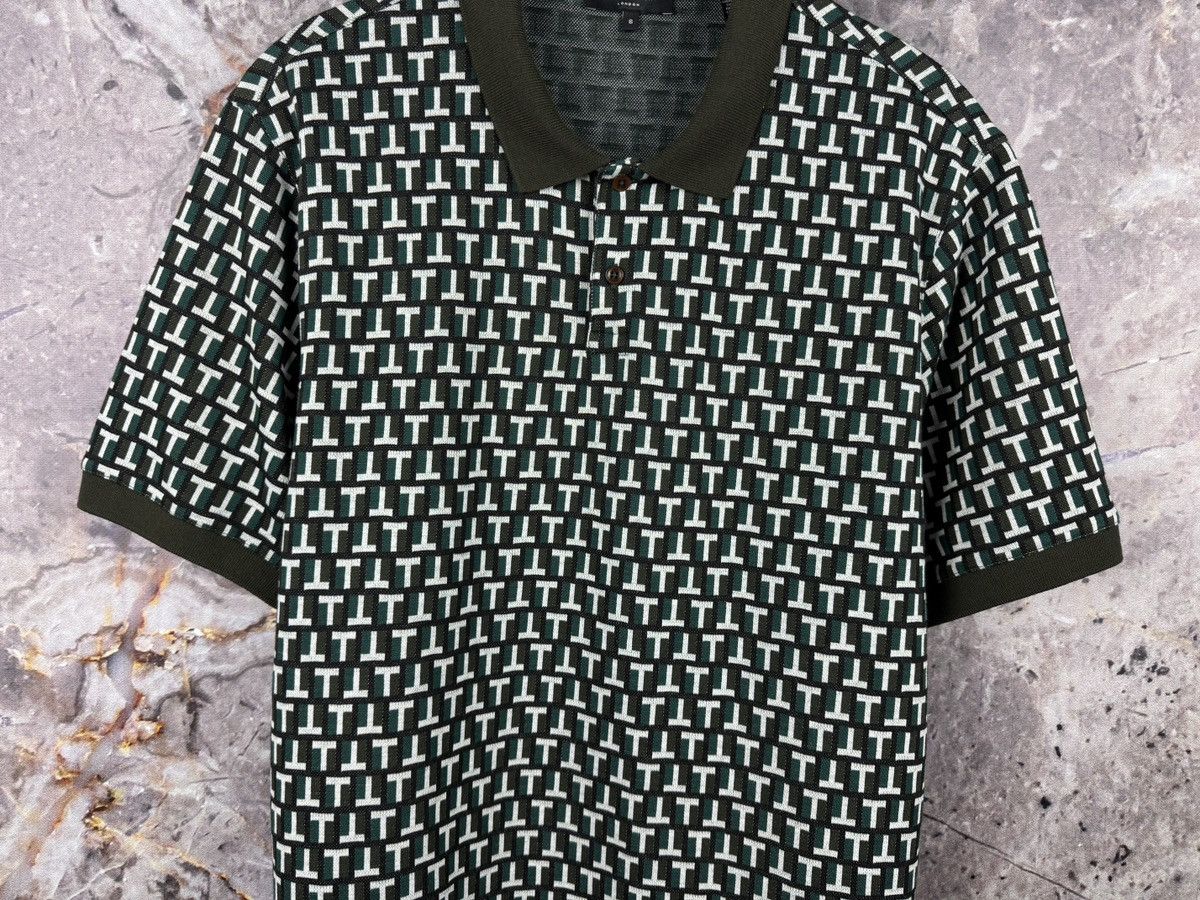 Ted Baker Ted Baker Geometric All-Over Print Polo Shirt Short Sleeve Size US XXL / EU 58 / 5 - 3 Thumbnail