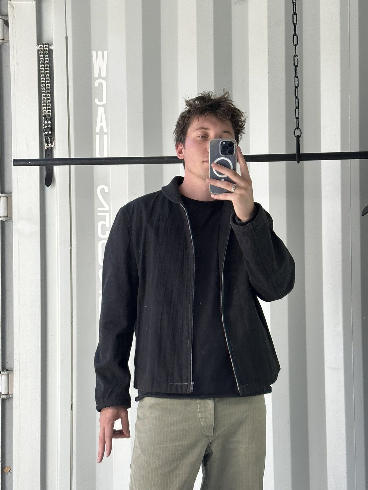 Comme des Garcons Homme Contrast Stitch Cotton Zip Bomber Jacket Size US M / EU 48-50 / 2 - 2 Thumbnail