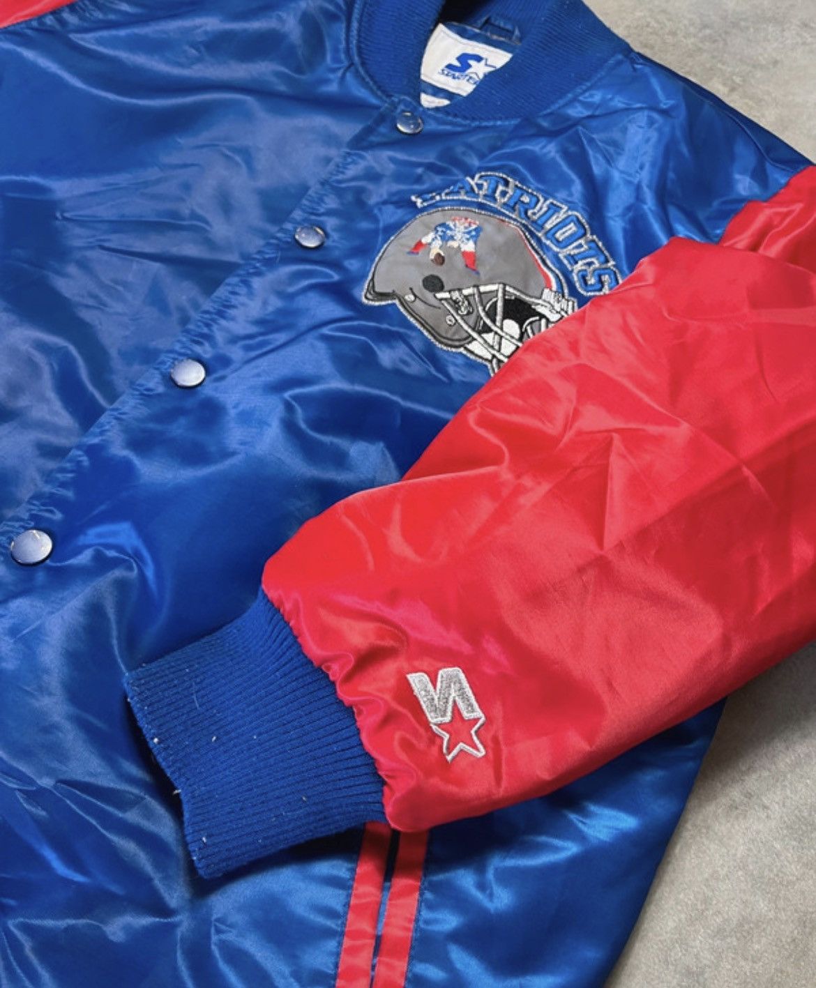 Starter Vintage 90s Starter New England Patriots Satin Jacket XL NFL Size US XL / EU 56 / 4 - 3 Thumbnail