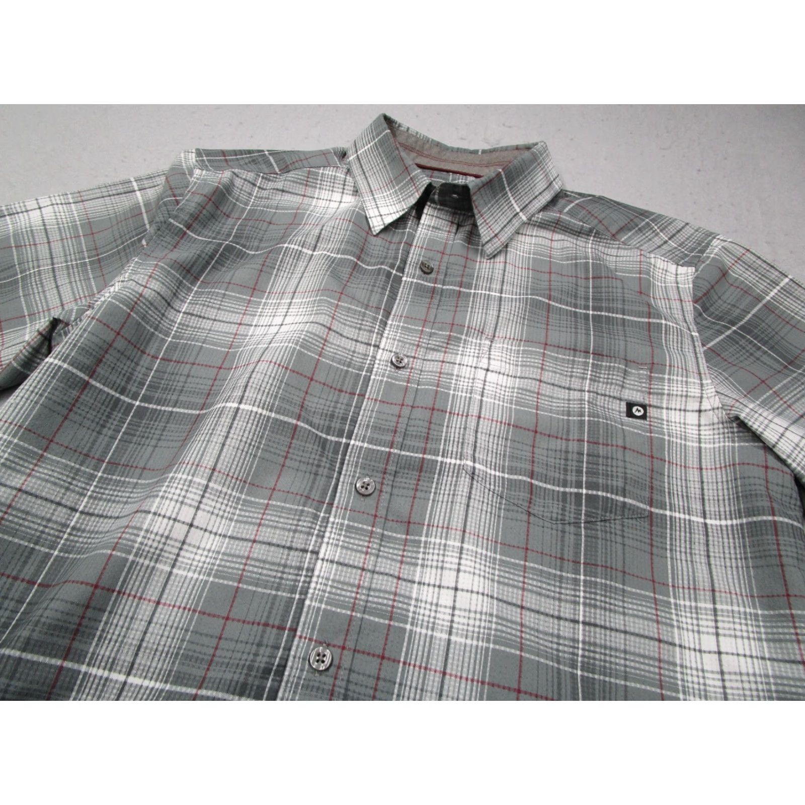 Marmot Marmot Shirt Mens Medium Gray Plaid Button-Up Performance Lightweight Short Sleeve Outdoors Work Casual Wear Size US M / EU 48-50 / 2 - 2 Thumbnail