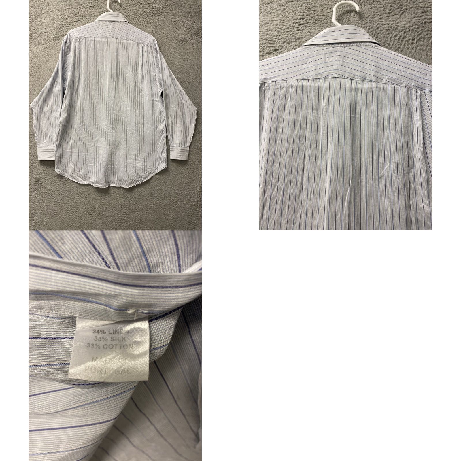 Vintage VINTAGE Dunhill Men’s Dress Shirt L Gray Stripe Formal Lightweight Button-up Size US L / EU 52-54 / 3 - 8 Thumbnail