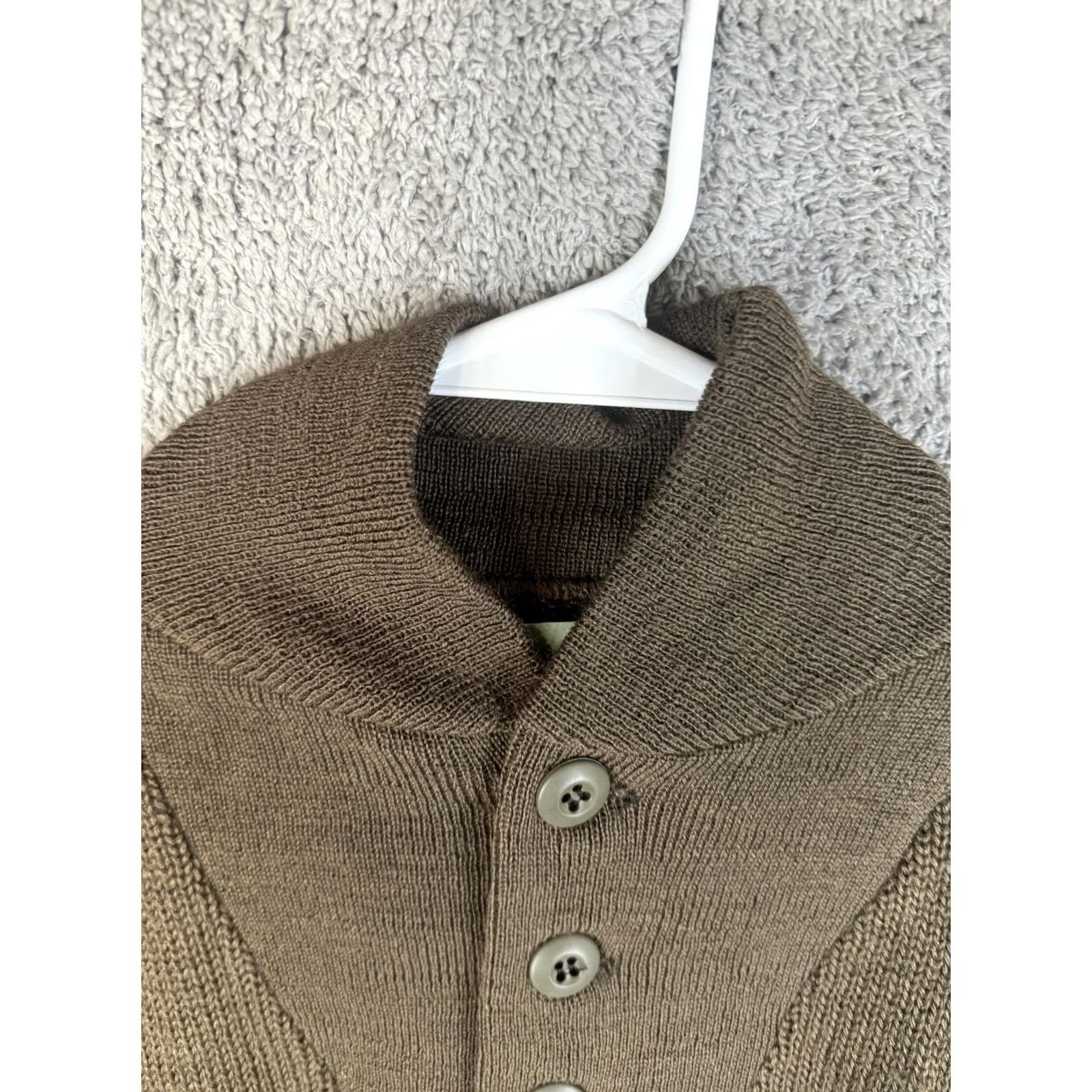 Vintage VINTAGE US MILITARY SWEATER Mens Medium Wool 5 Button Pullover OD Olive Drab Henley 80s Mens Vintage Cotton? Size US M / EU 48-50 / 2 - 6 Thumbnail