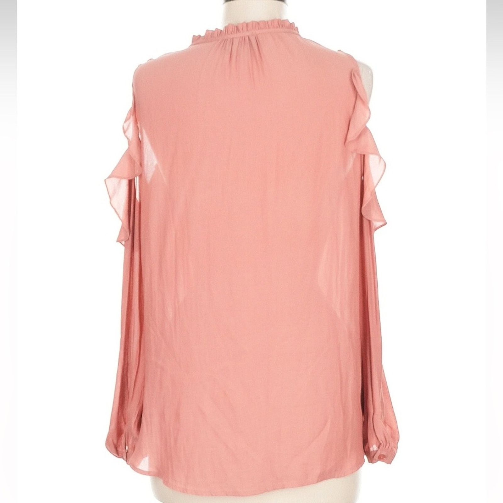 Anthropologie Maeve Blush Pink Ruffled Blouse Size M / US 6-8 / IT 42-44 - 2 Thumbnail