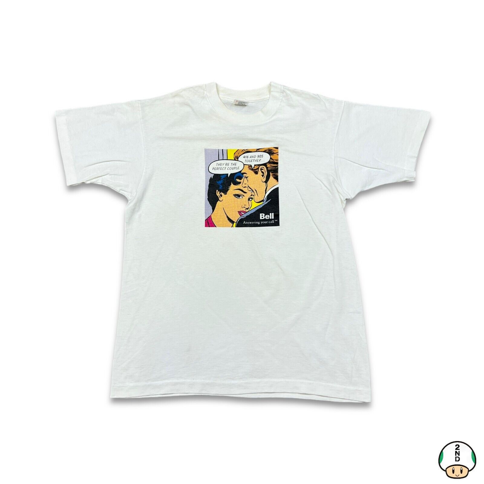Fruit Of The Loom × Vintage VTG 1993 Bell Toronto Area Code T Shirt Large Graphic Tee Size US L / EU 52-54 / 3 - 1 Thumbnail