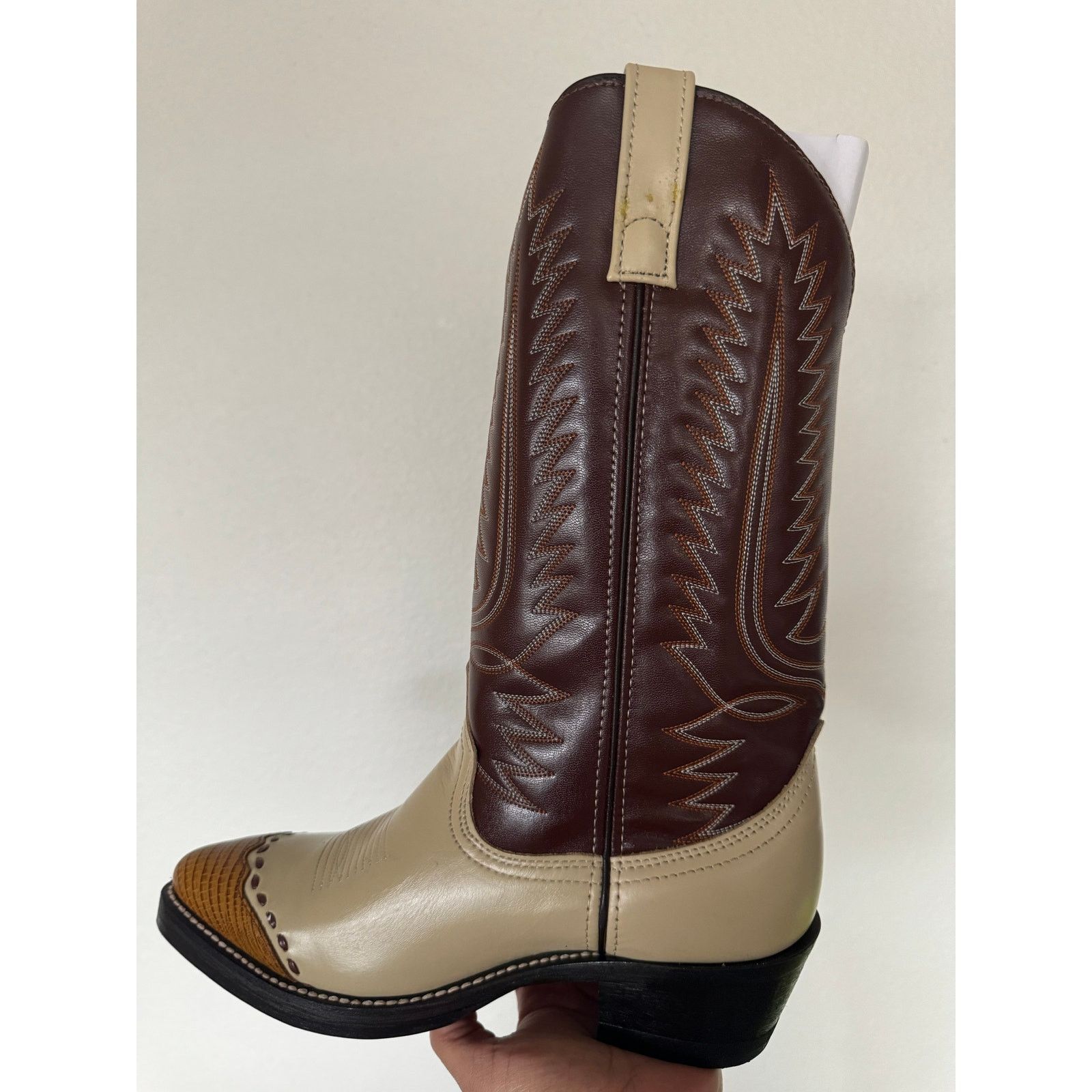 Cowboy Equipment Laredo Bone Lizard Print Wingtip Boots 61161 Size 8 Size US 8 / EU 41 - 6 Thumbnail