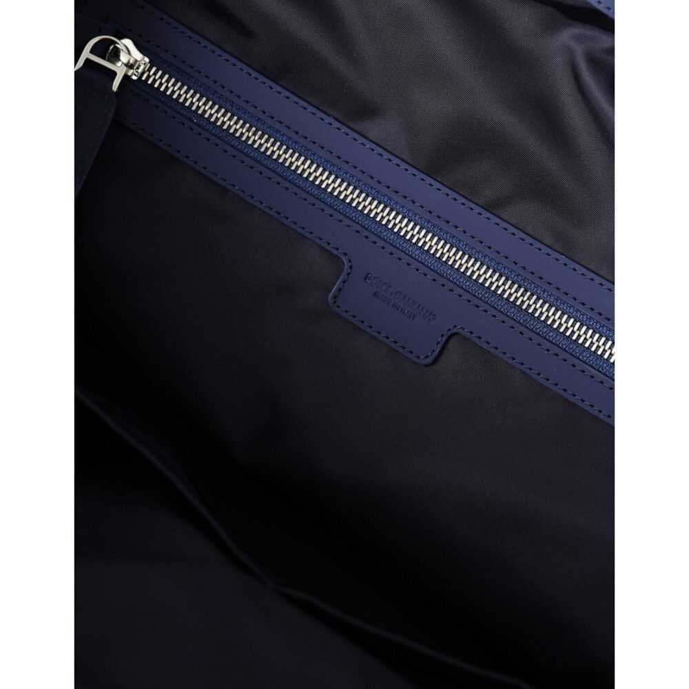 Dolce & Gabbana Dolce & Gabbana Blue Nylon Calfskin Hand Shoulder Duffel Bag Size ONE SIZE - 7 Thumbnail