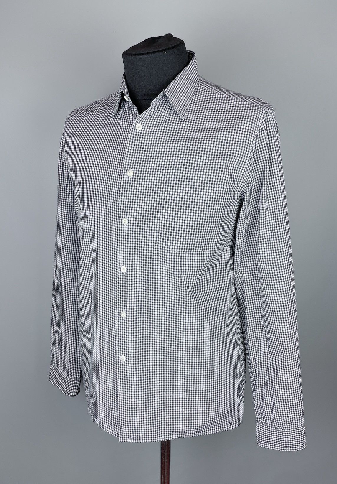 Prada Men’s PRADA White Tab Gingham Check Long Sleeve Shirt Size M Size US M / EU 48-50 / 2 - 6 Thumbnail