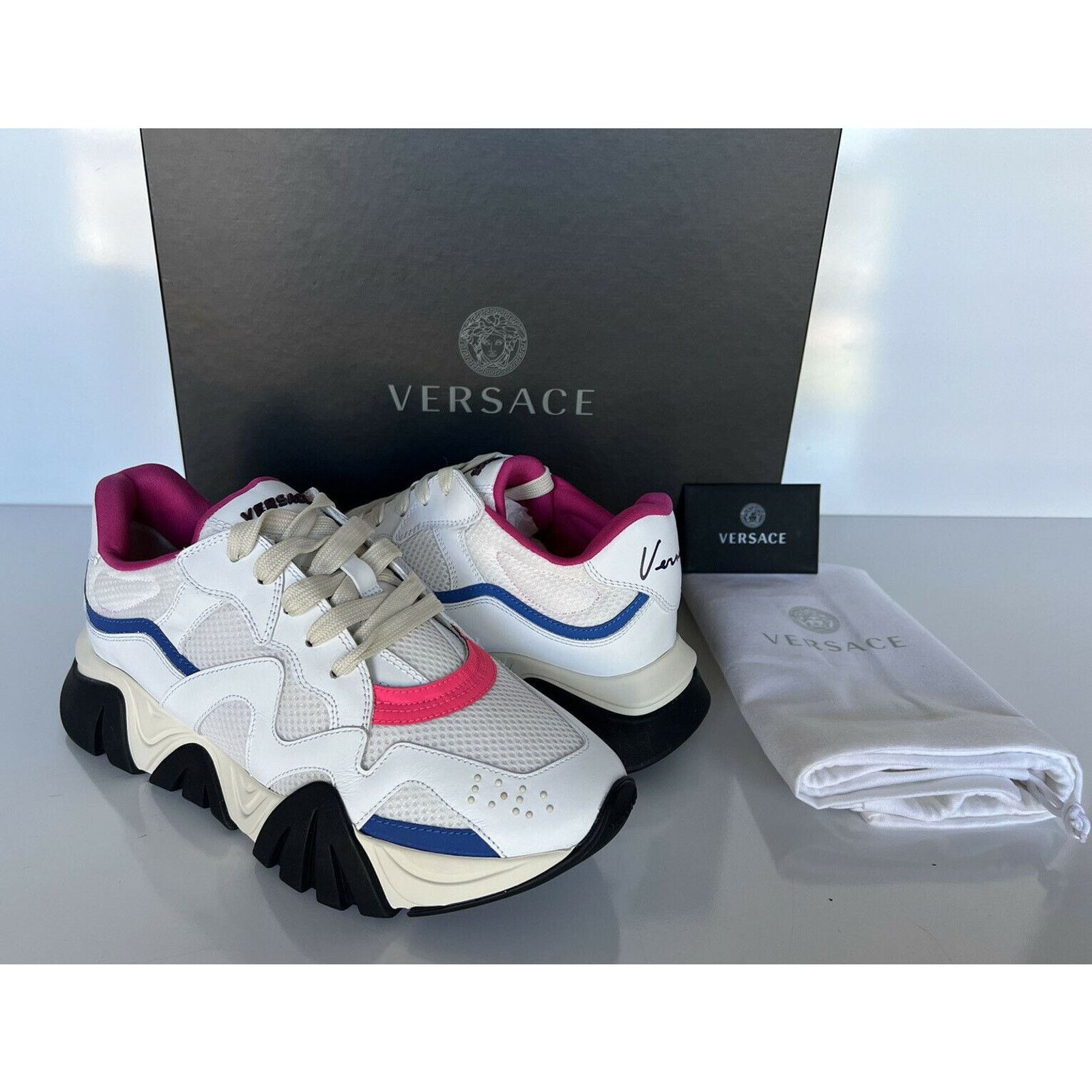 Versace VERSACE SQUALO WHITE MULTI TRAINERS Sneakers 10 US (40 Euro) Size US 10 / IT 40 - 1 Thumbnail