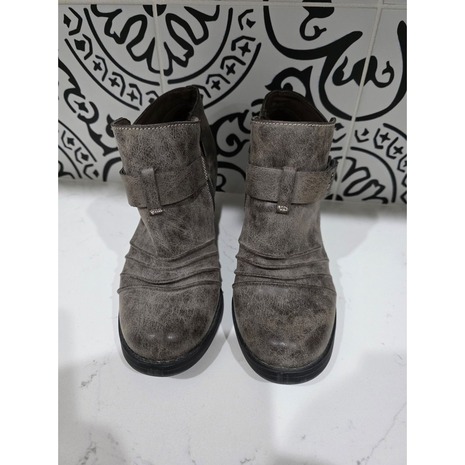 Other Natural Soul Yeva Faux Leather Stacked Ankle Boots 6 Womens Size US 6 / IT 36 - 5 Thumbnail