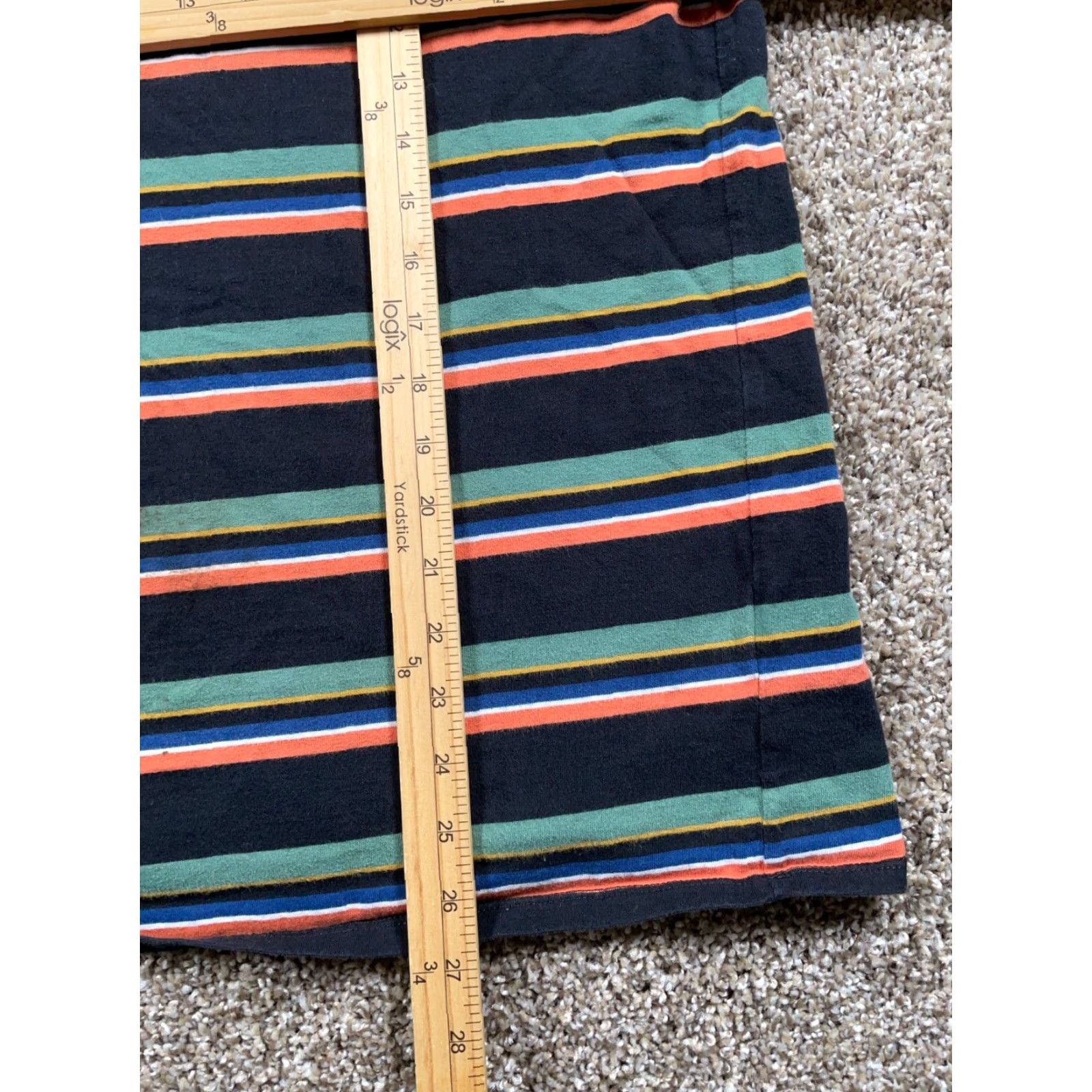 Guess GUESS Striped Embroidered T-Shirt Adult Large Black Orange Green 90s Retro Mens Size US L / EU 52-54 / 3 - 7 Thumbnail