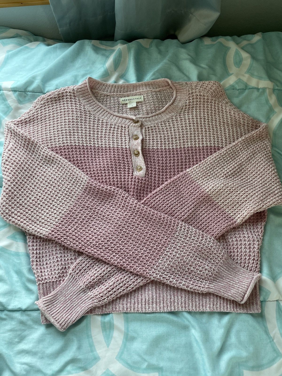 Aeropostale AÉROPOSTALE Pink Knitted Sweater Size S / US 4 / IT 40 - 1 Thumbnail