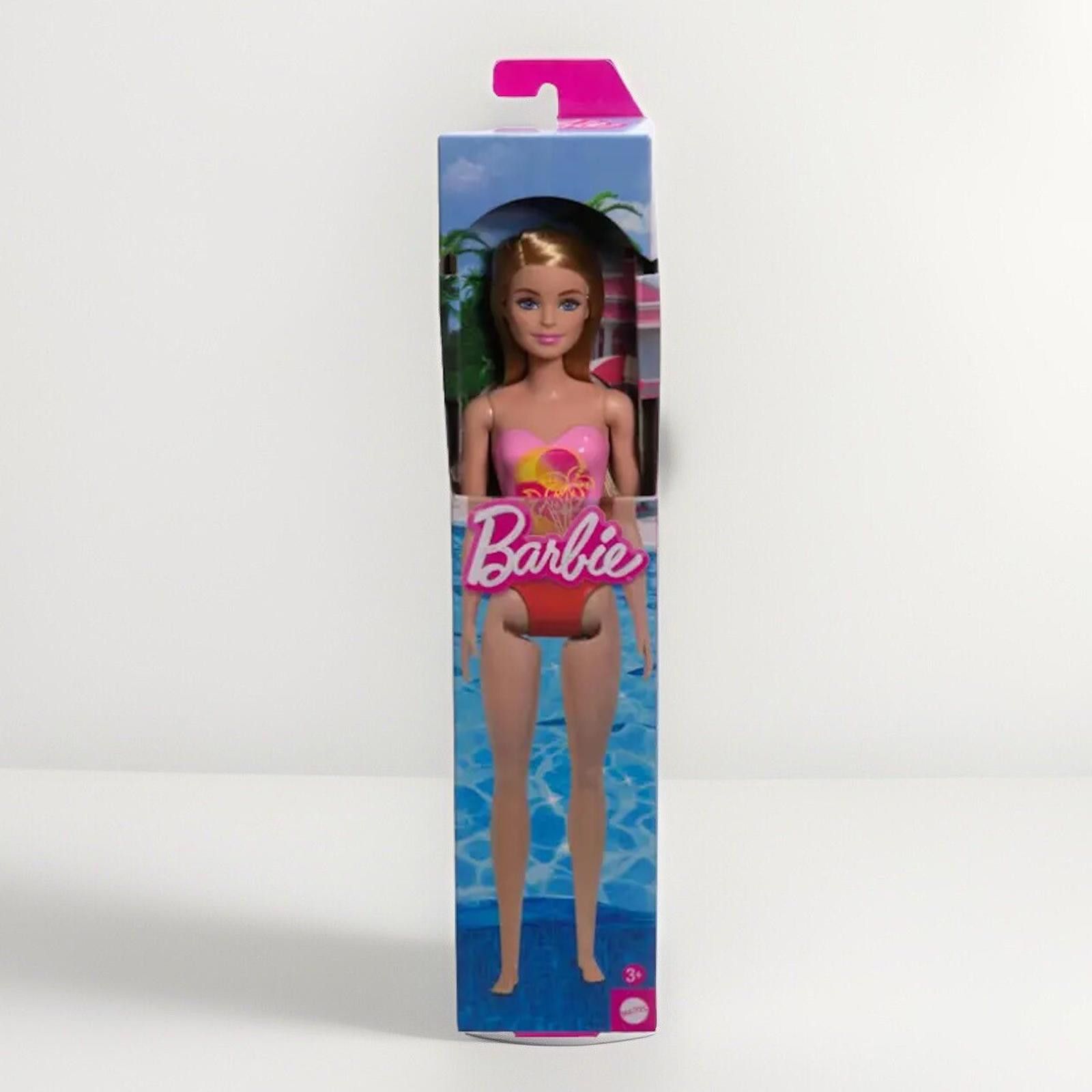 Designer Barbie Beach Doll with Pink Graphic One-Piece Swimsuit Size ONE SIZE - 5 Thumbnail
