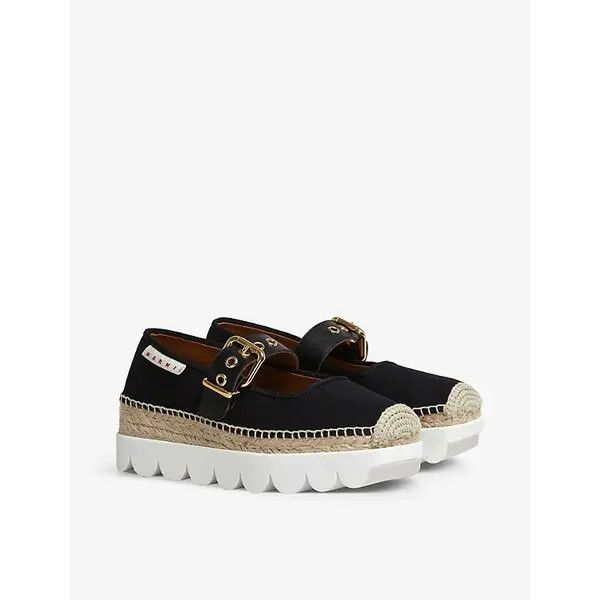 oc11z0525 Canvas Petal Espadrillas in Black