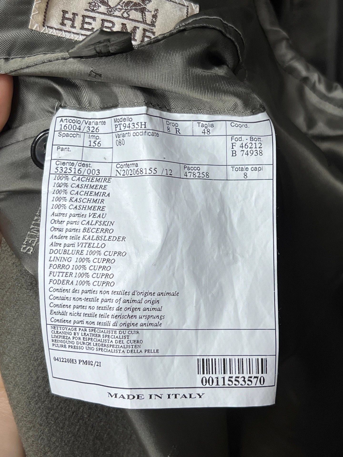 Hermes Hermes cashmere double-breasted coat with leather trim Size US M / EU 48-50 / 2 - 6 Thumbnail