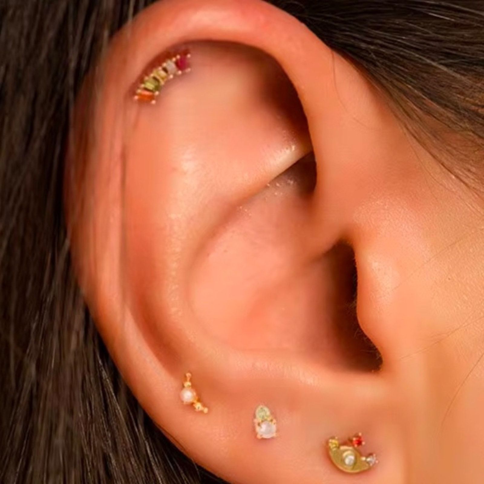 Other Rainbow Crystal Ball back Nap Earring - gold plated - $79 Size ONE SIZE - 2 Thumbnail