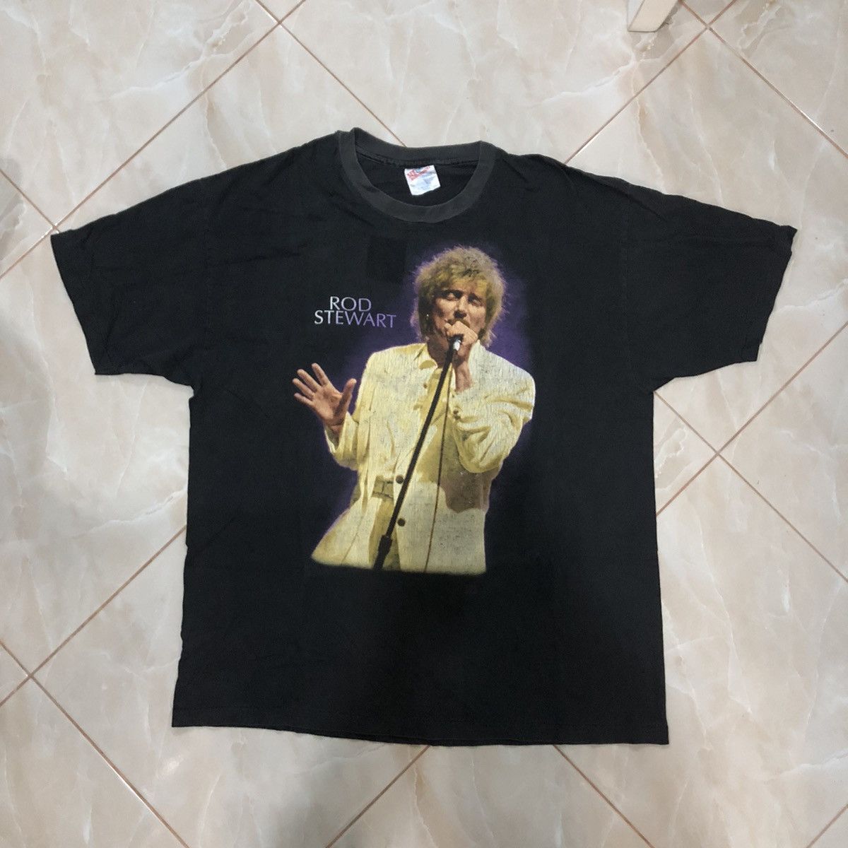 Band Tees × Hanes × Vintage Vintage Rod Stewart Tee Shirt Size US L / EU 52-54 / 3 - 1 Thumbnail