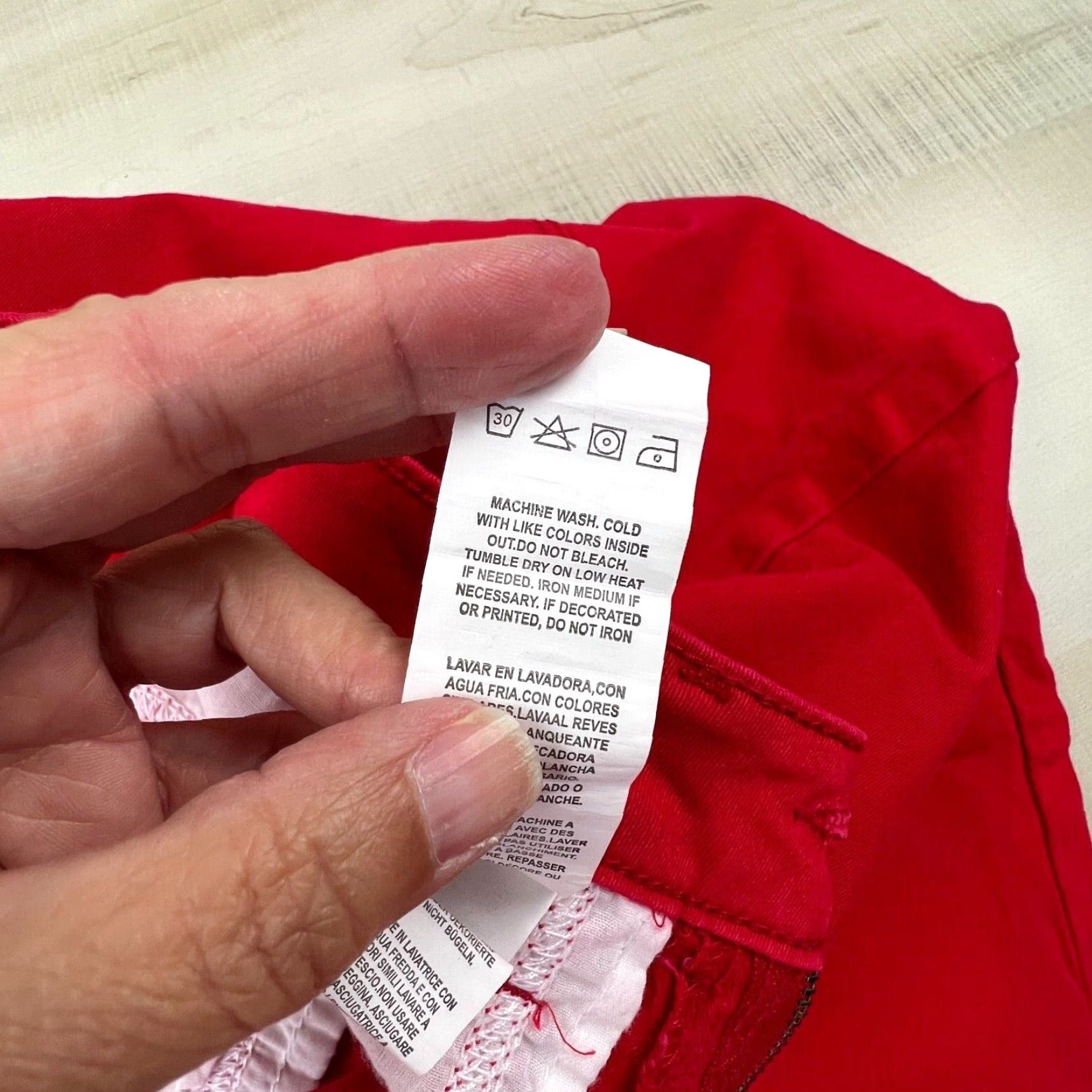 Vintage JustFab Womens Red Denim Jeans 26 Low Rise Cropped Skinny Stretch Cotton Size 26" / US 2 / IT 38 - 6 Thumbnail